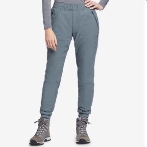 Eddie Bauer Rainier Fleece-Lined Pull-On Pants Women’s Blue Elastic Waist